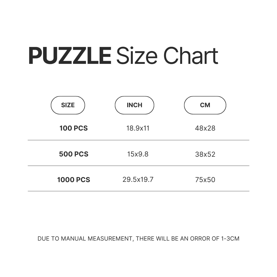 Puzzle Size Chart - Family Guy Shop