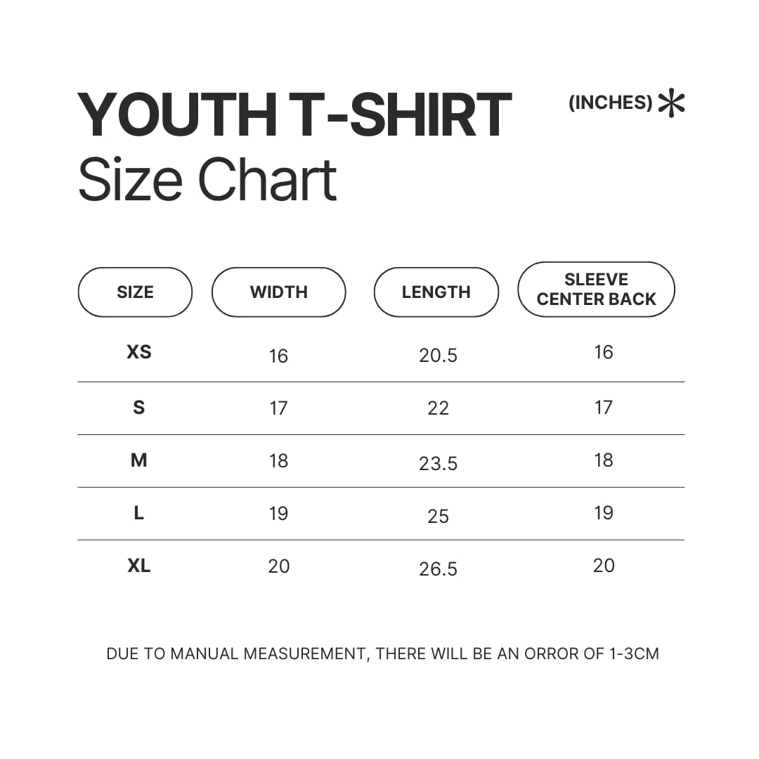 Youth T shirt Size Chart - Family Guy Shop